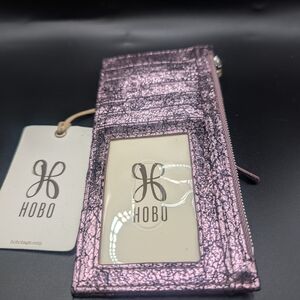 HOBO Blush Crackle Leather Card Case